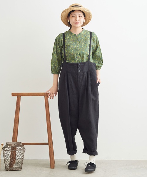 chambre de charme（シャンブルドゥシャーム）の「cdc ドビー コクリコプリント　はんぱ袖ブラウス（シャツ/ブラウス・レディース・ネイビー/カーキ・FREE）」の20枚目の写真