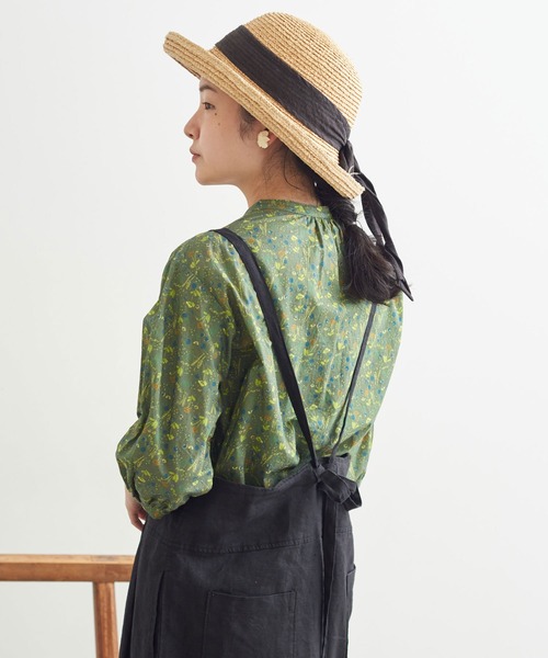 chambre de charme（シャンブルドゥシャーム）の「cdc ドビー コクリコプリント　はんぱ袖ブラウス（シャツ/ブラウス・レディース・ネイビー/カーキ・FREE）」の16枚目の写真