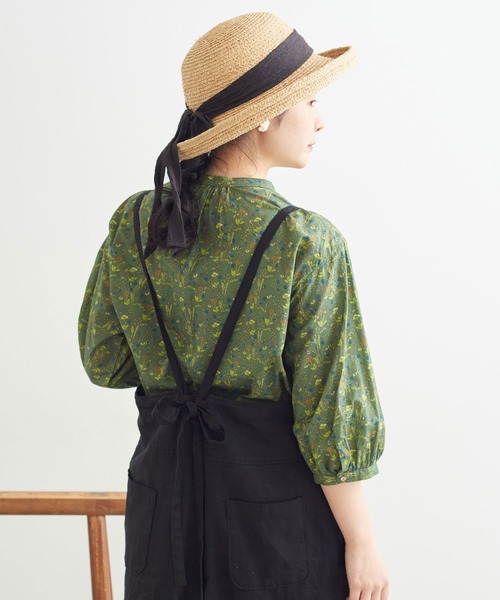 chambre de charme（シャンブルドゥシャーム）の「cdc ドビー コクリコプリント　はんぱ袖ブラウス（シャツ/ブラウス・レディース・ネイビー/カーキ・FREE）」の11枚目の写真