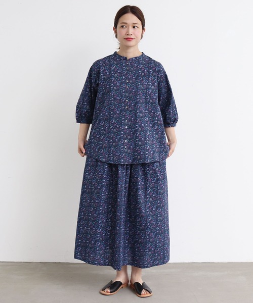 chambre de charme（シャンブルドゥシャーム）の「cdc ドビー コクリコプリント　はんぱ袖ブラウス（シャツ/ブラウス・レディース・ネイビー/カーキ・FREE）」の22枚目の写真