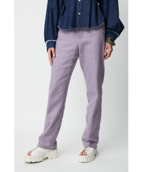 MOUSSY(マウジー)の「HW SPRING STRAIGHT パンツ(その他パンツ・レディース・パープル/ライトグレー/ダークブラウン・2/0/1)」の4枚目の写真