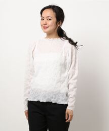 earth music&ecology | パワーショルダーレースカットプルオーバー ＊(Tシャツ/カットソー)