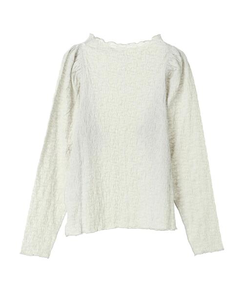 earth music&ecology（アースミュージックアンドエコロジー）の「パワーショルダーレースカットプルオーバー ＊（Tシャツ/カットソー・レディース・ブラック/ベージュ/オフホワイト/ミント・FREE）」の12枚目の写真