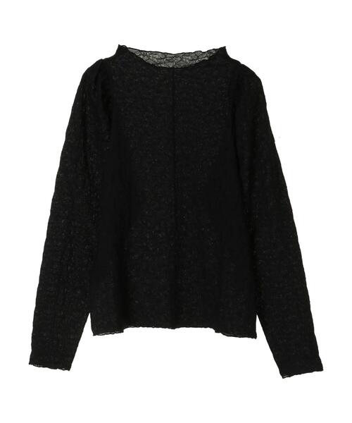 earth music&ecology（アースミュージックアンドエコロジー）の「パワーショルダーレースカットプルオーバー ＊（Tシャツ/カットソー・レディース・ブラック/ベージュ/オフホワイト/ミント・FREE）」の7枚目の写真