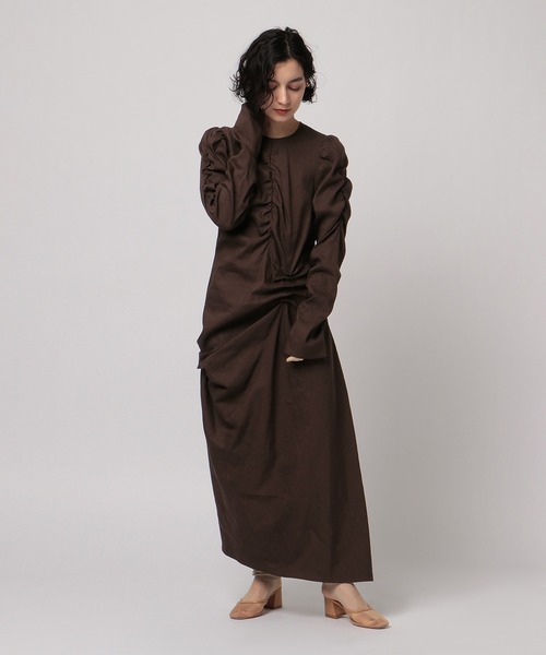 大人気etretokyoギャザーIラインジャガードワンピース │ ETRE TOKYO official online store(エトレトウキョウ)