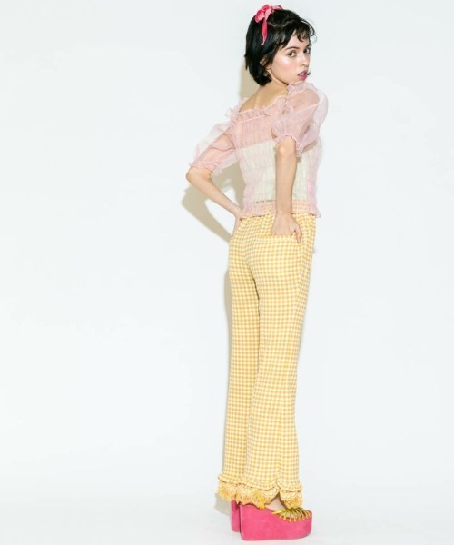 Candy Stripper(キャンディストリッパー)の「MERRY CANDY GINGHAM パンツ(その他パンツ・レディース・ブラック/イエロー/ピンク・2)」の9枚目の写真