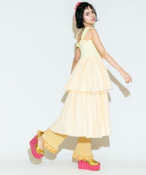 Candy Stripper(キャンディストリッパー)の「MERRY CANDY GINGHAM パンツ(その他パンツ・レディース・ブラック/イエロー/ピンク・2)」の12枚目の写真