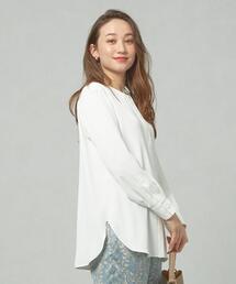 ＜closet story＞□CSC ノーカラー トロミシャツ -手洗い可能-