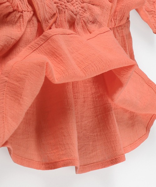 RADCHAP(ラッドチャップ)の「楊柳ギャザーチュニック(チュニック・キッズ・ブラック/オレンジ・90cm/110cm/100cm/120cm/130cm/140cm/150cm)」の12枚目の写真