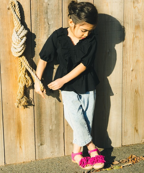 RADCHAP(ラッドチャップ)の「楊柳ギャザーチュニック(チュニック・キッズ・ブラック/オレンジ・90cm/110cm/100cm/120cm/130cm/140cm/150cm)」の17枚目の写真