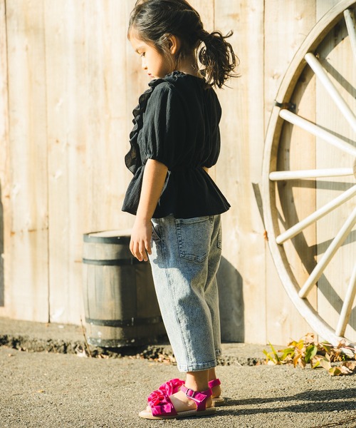 RADCHAP(ラッドチャップ)の「楊柳ギャザーチュニック(チュニック・キッズ・ブラック/オレンジ・90cm/110cm/100cm/120cm/130cm/140cm/150cm)」の15枚目の写真