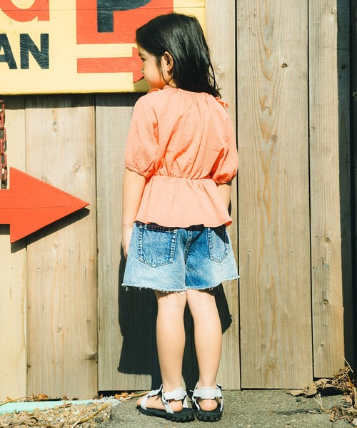 RADCHAP(ラッドチャップ)の「楊柳ギャザーチュニック(チュニック・キッズ・ブラック/オレンジ・90cm/110cm/100cm/120cm/130cm/140cm/150cm)」の8枚目の写真