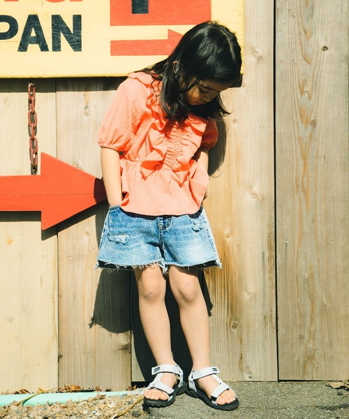 RADCHAP(ラッドチャップ)の「楊柳ギャザーチュニック(チュニック・キッズ・ブラック/オレンジ・90cm/110cm/100cm/120cm/130cm/140cm/150cm)」の7枚目の写真