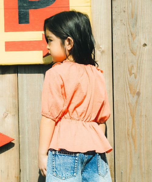 RADCHAP(ラッドチャップ)の「楊柳ギャザーチュニック(チュニック・キッズ・ブラック/オレンジ・90cm/110cm/100cm/120cm/130cm/140cm/150cm)」の6枚目の写真