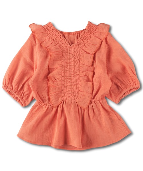 RADCHAP(ラッドチャップ)の「楊柳ギャザーチュニック(チュニック・キッズ・ブラック/オレンジ・90cm/110cm/100cm/120cm/130cm/140cm/150cm)」の9枚目の写真