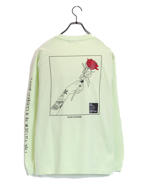 JACKROSE(ジャックローズ)の「JE-アートローズ・LSTEE(Tシャツ/カットソー・メンズ・ホワイト/ブラック/ライム/ライトピンク・M/L)」の3枚目の写真