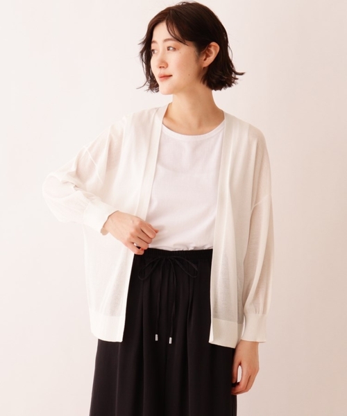 DRESKIP（ドレスキップ）の「◆トッパーカーディガン（カーディガン/ボレロ・レディース・ネイビー/オフホワイト/ライトグリーン/レモンイエロー/グレー・04/03/02）」の2枚目の写真