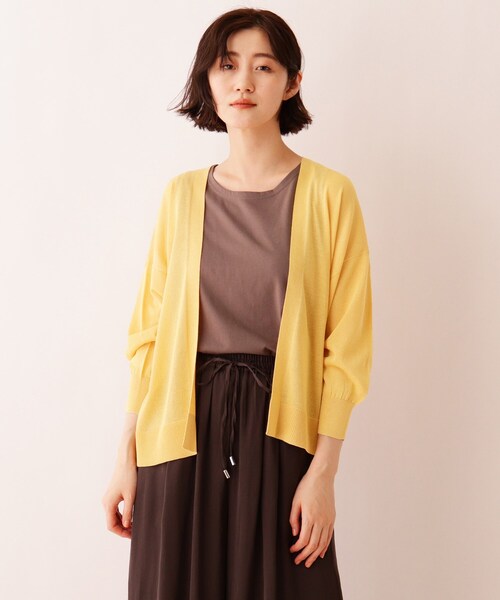 DRESKIP（ドレスキップ）の「◆トッパーカーディガン（カーディガン/ボレロ・レディース・ネイビー/オフホワイト/ライトグリーン/レモンイエロー/グレー・04/03/02）」の5枚目の写真