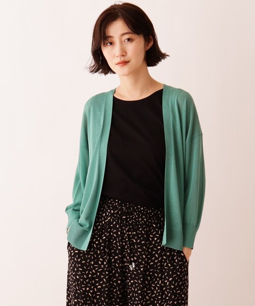 DRESKIP（ドレスキップ）の「◆トッパーカーディガン（カーディガン/ボレロ・レディース・ネイビー/オフホワイト/ライトグリーン/レモンイエロー/グレー・04/03/02）」の4枚目の写真