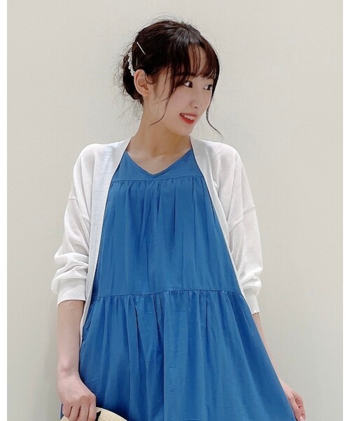 DRESKIP（ドレスキップ）の「◆トッパーカーディガン（カーディガン/ボレロ・レディース・ネイビー/オフホワイト/ライトグリーン/レモンイエロー/グレー・04/03/02）」の7枚目の写真