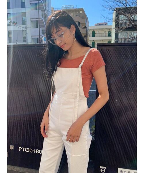 EMODA（エモダ）の「ショートリブトップ（Tシャツ/カットソー・レディース・ホワイト/ブラック/オレンジ/ブルー・FREE）」の9枚目の写真