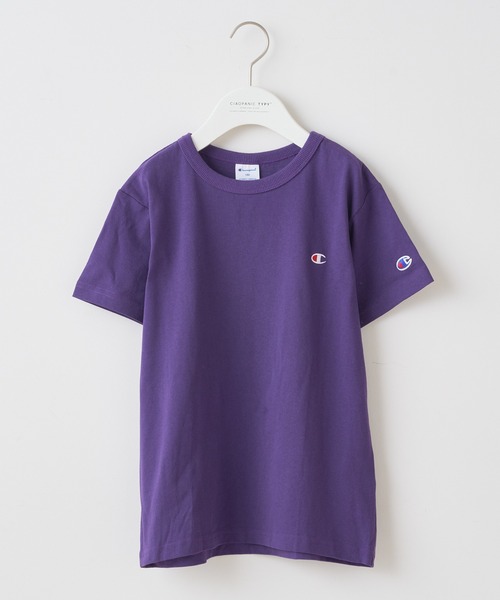 Champion（チャンピオン）の「【KIDS】championクルーネックTee（Tシャツ/カットソー・キッズ・パープル/オレンジ/ブラック/ベージュ/オフホワイト/ライム/グレー・130/140/150/ONE SIZE/100/120/110）」の6枚目の写真