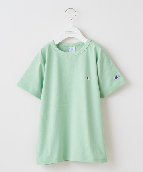 Champion（チャンピオン）の「【KIDS】championクルーネックTee（Tシャツ/カットソー・キッズ・パープル/オレンジ/ブラック/ベージュ/オフホワイト/ライム/グレー・130/140/150/ONE SIZE/100/120/110）」の5枚目の写真