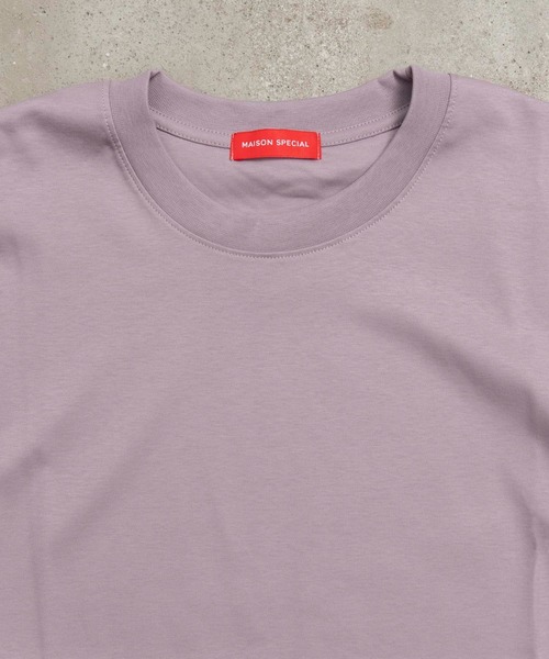 MAISON SPECIAL（メゾンスペシャル）の「【ZOZOTOWN限定】《ユニセックスアイテム》マーセライズスムースオーバーサイズTシャツ【MAISON SPECIAL/メゾンスペシャル】（Tシャツ/カットソー・メンズ・オフホワイト/ライトグリーン/パープル・0/1/2）」の4枚目の写真