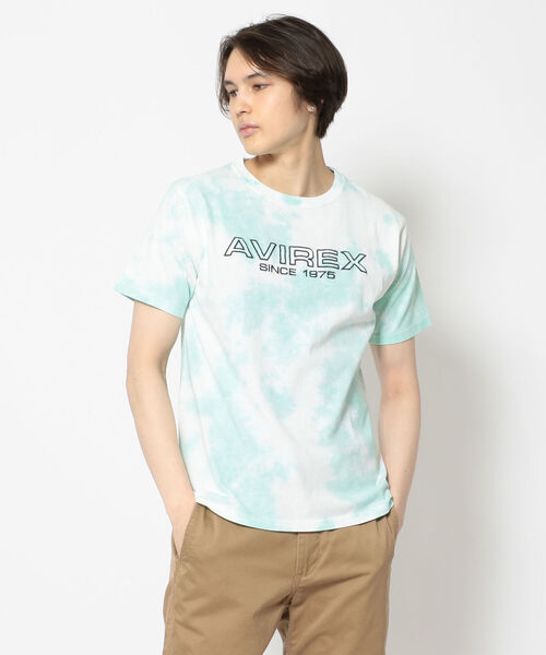 AVIREX（アヴィレックス）の「ファジー タイダイ ロゴ Tシャツ / SS FUZZY TIE DYE LOGO T-SHIRT / アヴィレックス / AVIREX（Tシャツ/カットソー・メンズ・ライトグレー/パープル/グリーン・MEDIUM/LARGE/X-LARGE/XX-LARGE）」の2枚目の写真