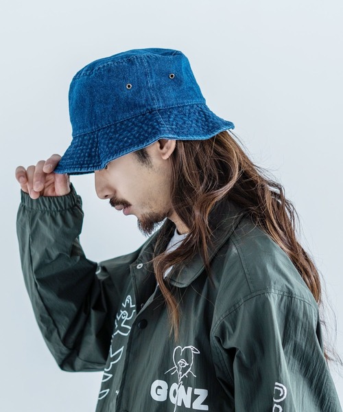 newhattan（ニューハッタン）の「NEWHATTAN ニューハッタン Bucket Hat -denim- デニムバケットハット（ハット・メンズ・ブラック/ダークブルー/ライトブルー/ブルー・FREE）」の4枚目の写真