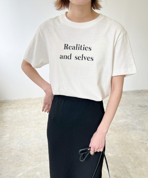 RealitiesカラーロゴプリントコンパクトTシャツ