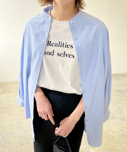 RealitiesカラーロゴプリントコンパクトTシャツ