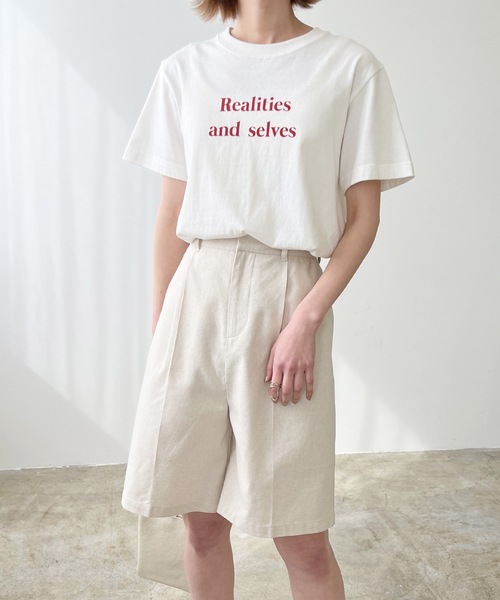 RealitiesカラーロゴプリントコンパクトTシャツ