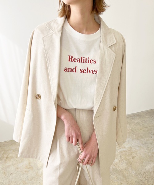 RealitiesカラーロゴプリントコンパクトTシャツ