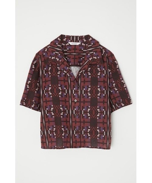 MOUSSY（マウジー）の「MULHOUSE OPEN COLLAR シャツ（シャツ/ブラウス・レディース・ボルドー/ブラウン/グリーン・FREE）」の7枚目の写真