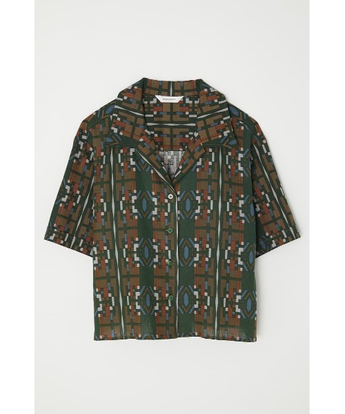 MOUSSY（マウジー）の「MULHOUSE OPEN COLLAR シャツ（シャツ/ブラウス・レディース・ボルドー/ブラウン/グリーン・FREE）」の8枚目の写真