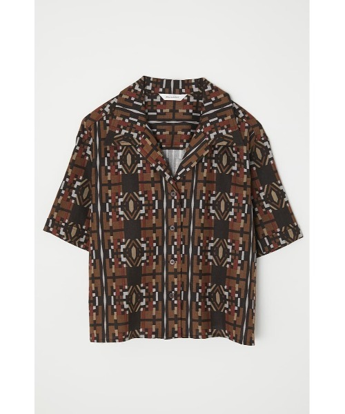 MOUSSY（マウジー）の「MULHOUSE OPEN COLLAR シャツ（シャツ/ブラウス・レディース・ボルドー/ブラウン/グリーン・FREE）」の9枚目の写真