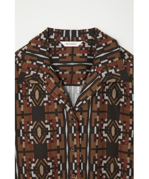 MOUSSY（マウジー）の「MULHOUSE OPEN COLLAR シャツ（シャツ/ブラウス・レディース・ボルドー/ブラウン/グリーン・FREE）」の11枚目の写真