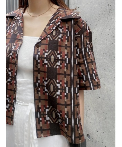 MOUSSY（マウジー）の「MULHOUSE OPEN COLLAR シャツ（シャツ/ブラウス・レディース・ボルドー/ブラウン/グリーン・FREE）」の18枚目の写真