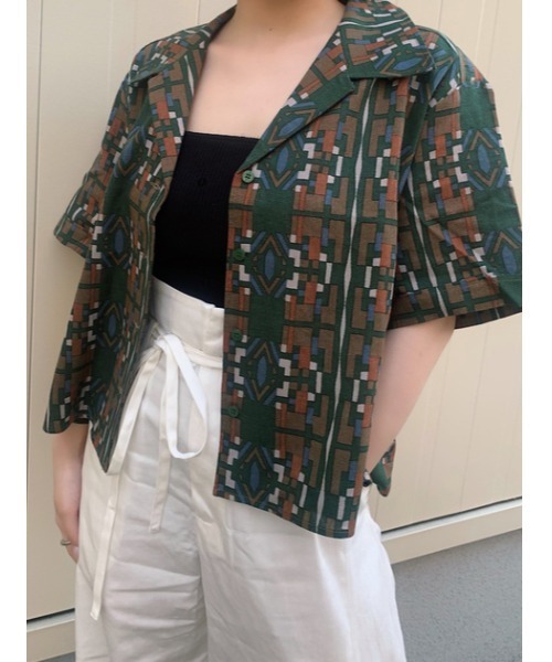 MOUSSY（マウジー）の「MULHOUSE OPEN COLLAR シャツ（シャツ/ブラウス・レディース・ボルドー/ブラウン/グリーン・FREE）」の20枚目の写真