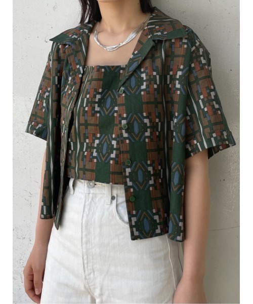 MOUSSY（マウジー）の「MULHOUSE OPEN COLLAR シャツ（シャツ/ブラウス・レディース・ボルドー/ブラウン/グリーン・FREE）」の21枚目の写真