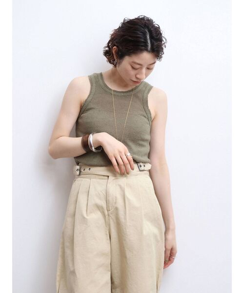 Ungrid（アングリッド）の「透かし編みニットタンクトップ（タンクトップ・レディース・ブラック/アイボリー/カーキ・FREE）」の21枚目の写真