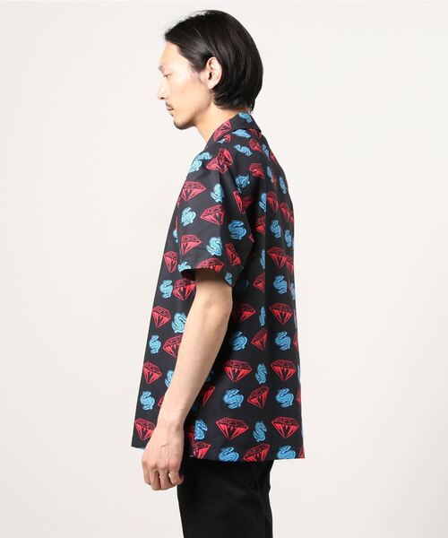 BILLIONAIRE BOYS CLUB(ビリオネア・ボーイズ・クラブ)の「DIAMOND & DOLLAR ALL OVER S/S SHIRT(シャツ/ブラウス・メンズ・ホワイト/ブラック・MEDIUM/X-LARGE/LARGE)」の3枚目の写真