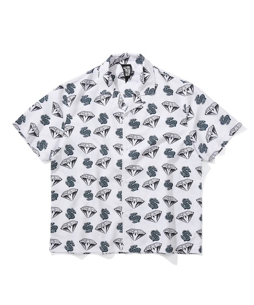 BILLIONAIRE BOYS CLUB(ビリオネア・ボーイズ・クラブ)の「DIAMOND & DOLLAR ALL OVER S/S SHIRT(シャツ/ブラウス・メンズ・ホワイト/ブラック・MEDIUM/X-LARGE/LARGE)」の2枚目の写真