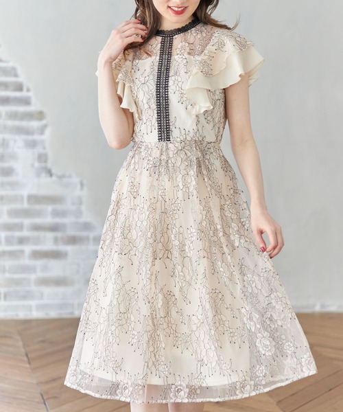 ワンピース ワンピース ドレス Toccoラッフルフリルレースワンピース ワンピース Tocco Closet トッコ クローゼット のファッション