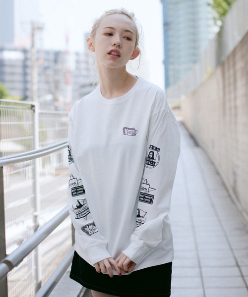 X-girl（エックスガール）の「HAMBURGER L/S TEE（Tシャツ/カットソー