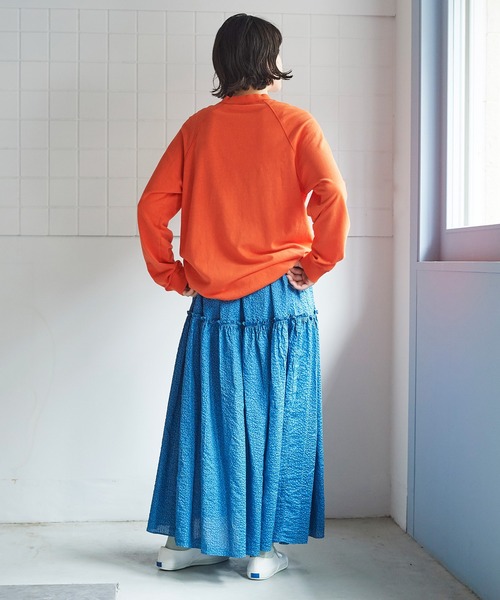 bulle de savon（ビュルデサボン）の「Bigロゴトレーナー（スウェット・レディース・サックスブルー/オレンジ/ピンク・FREE）」の9枚目の写真