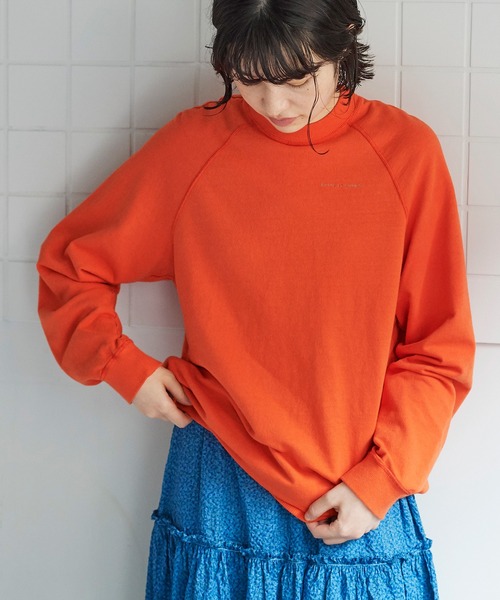 bulle de savon（ビュルデサボン）の「Bigロゴトレーナー（スウェット・レディース・サックスブルー/オレンジ/ピンク・FREE）」の7枚目の写真