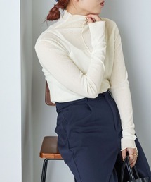 forksy. | 【forksy.】シアーメローハイネックアソート柄カットソー(Tシャツ/カットソー)