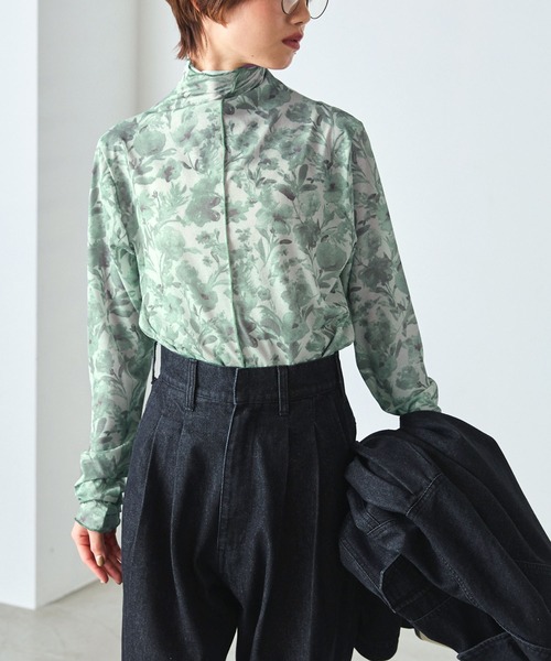 forksy.】シアーメローハイネックアソート柄カットソー forksy.│MONO